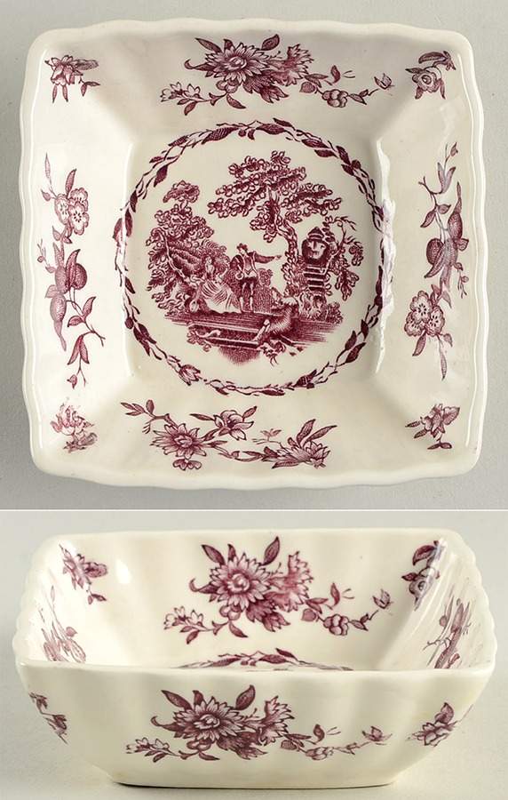 Watteau Mulberry 4" Square Sweet Meat by Mason's-1
