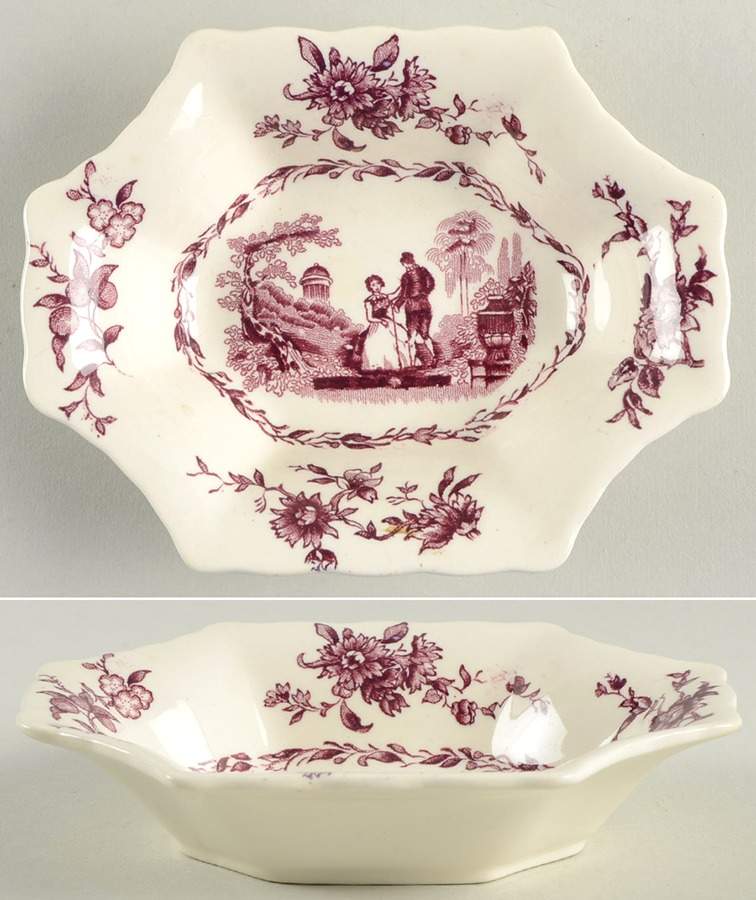 Watteau Mulberry Small Sweet Meat Dish by Mason's-1