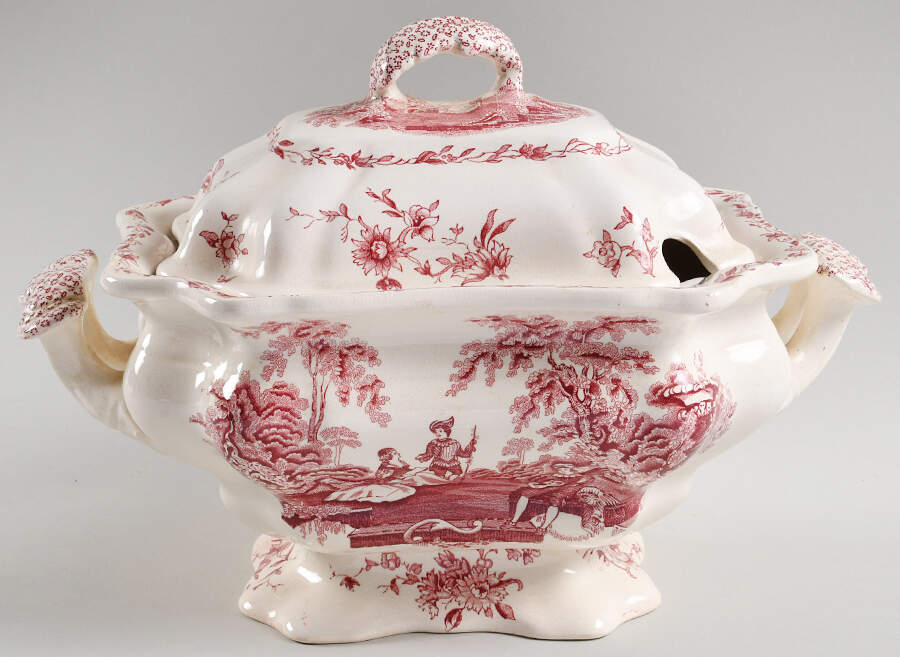 Watteau Pink Tureen & Lid by Mason's-1