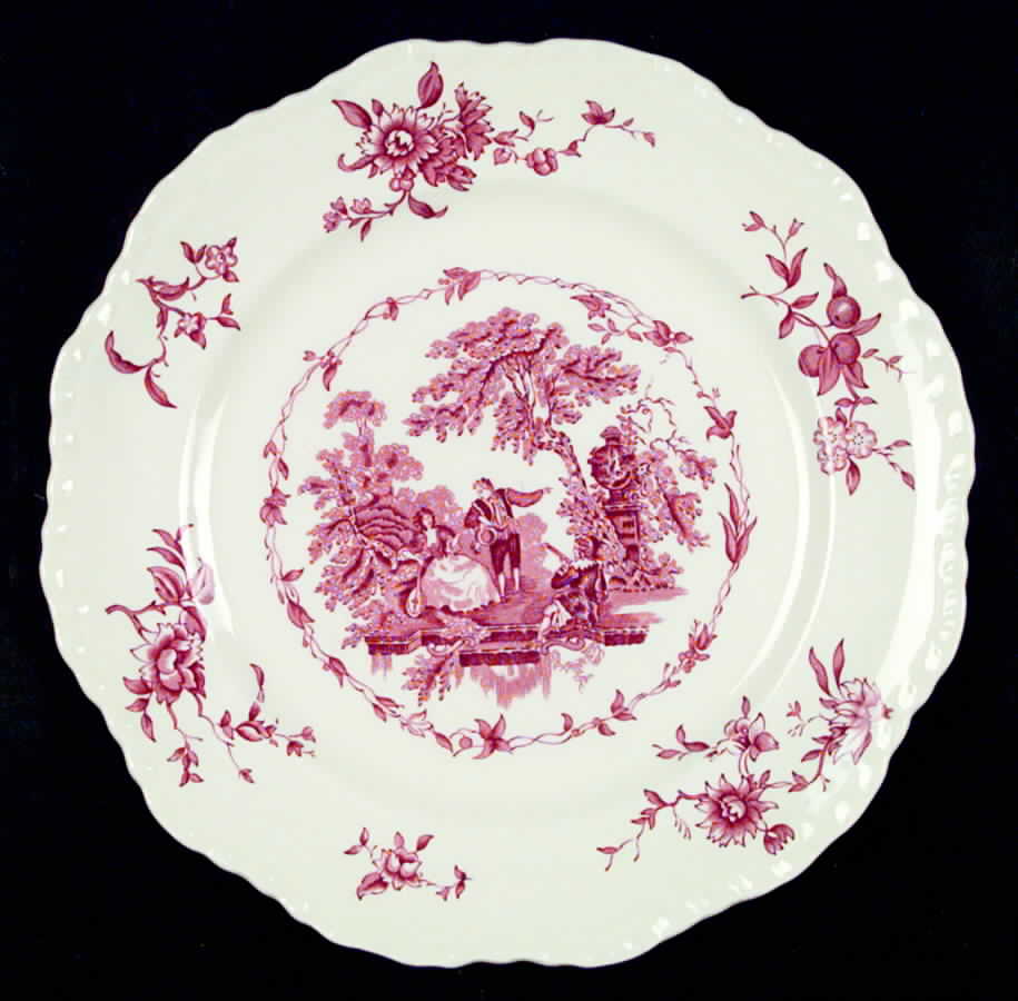 Watteau Pink Dinner Plate by Mason's-1