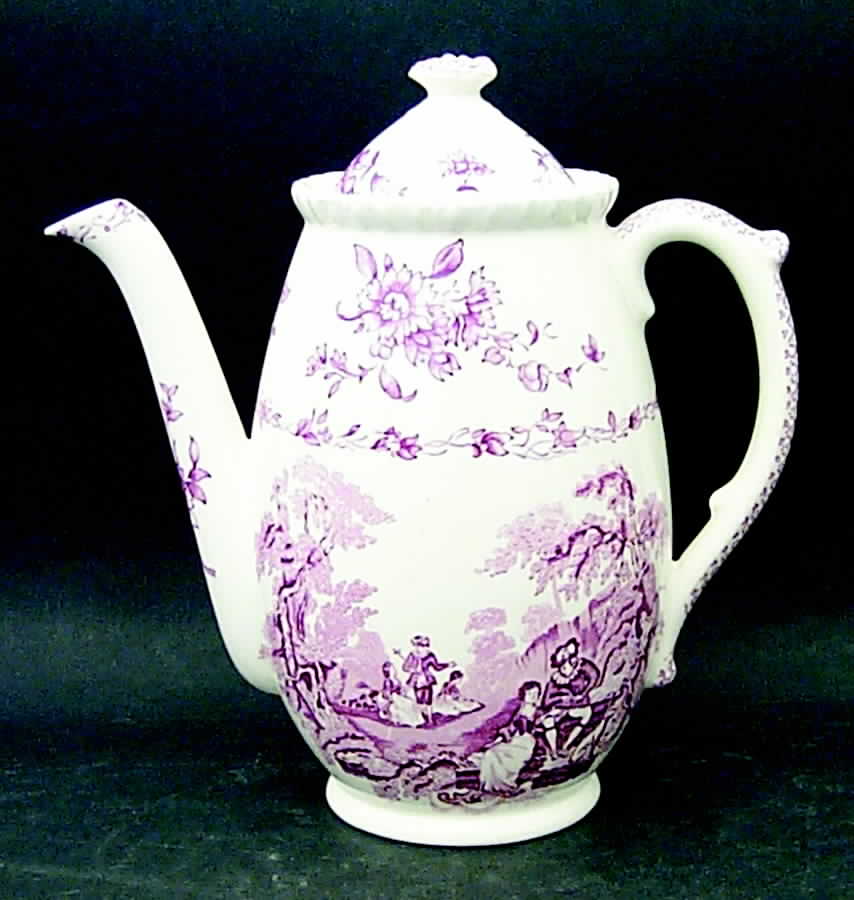 Watteau Pink Coffee Pot & Lid by Mason's-1