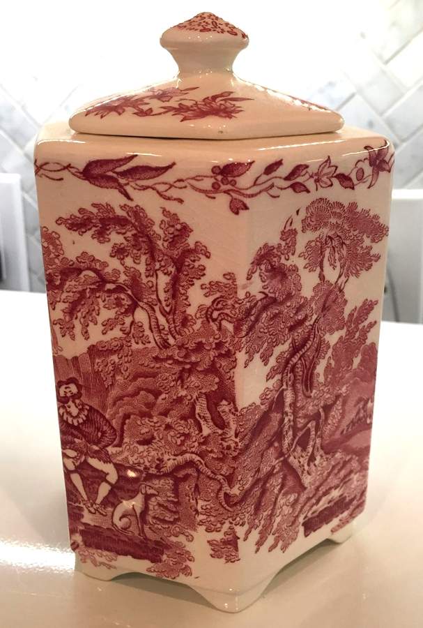 Watteau Pink Ming Jar & Lid by Mason's-1