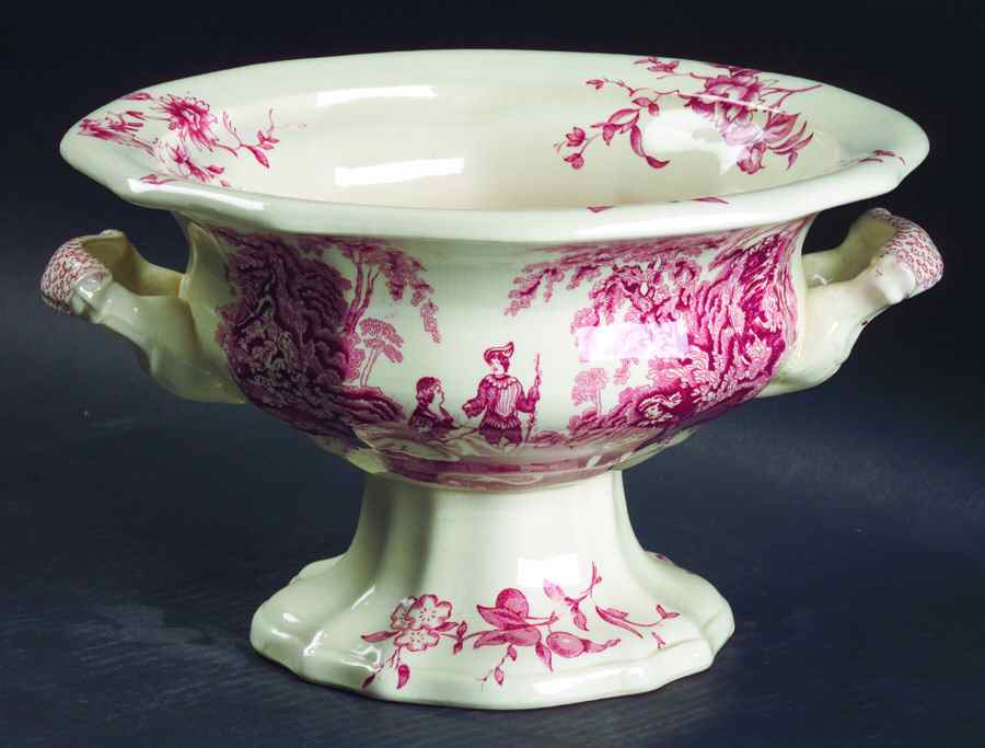 Watteau Pink 9" Pekin Footed Salad Bowl by Mason's-1