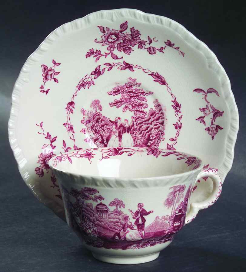 Watteau Pink Oversized Cup & Saucer Set by Mason's-1