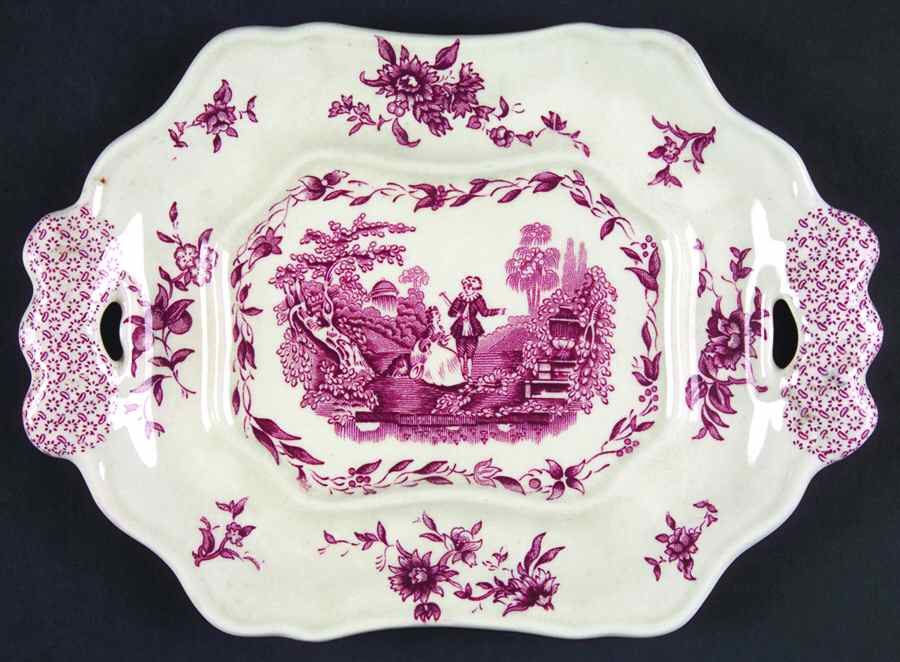 Watteau Pink Underplate for Sauce Boat by Mason's-1
