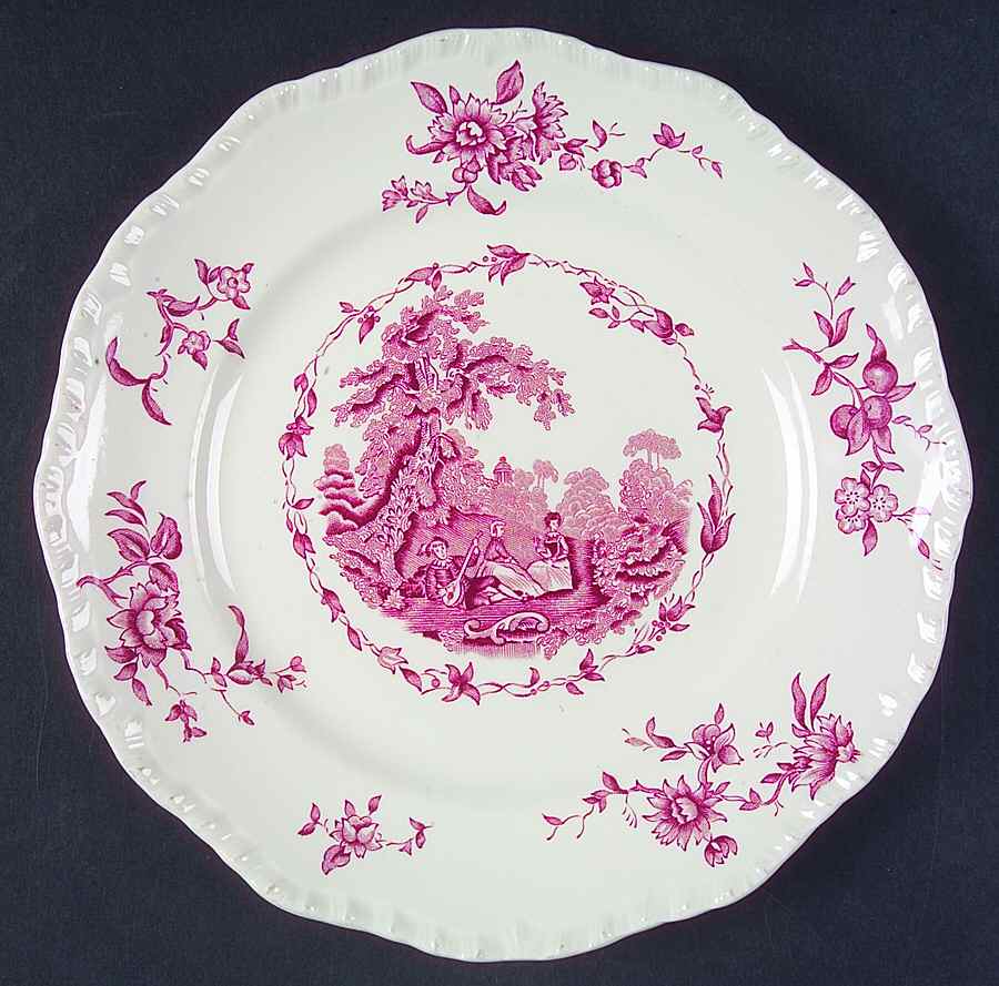 Watteau Pink Luncheon Plate by Mason's-1
