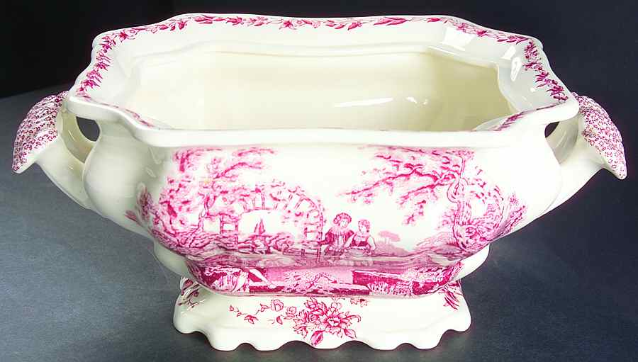 Watteau Pink Tureen No Lid by Mason's-1