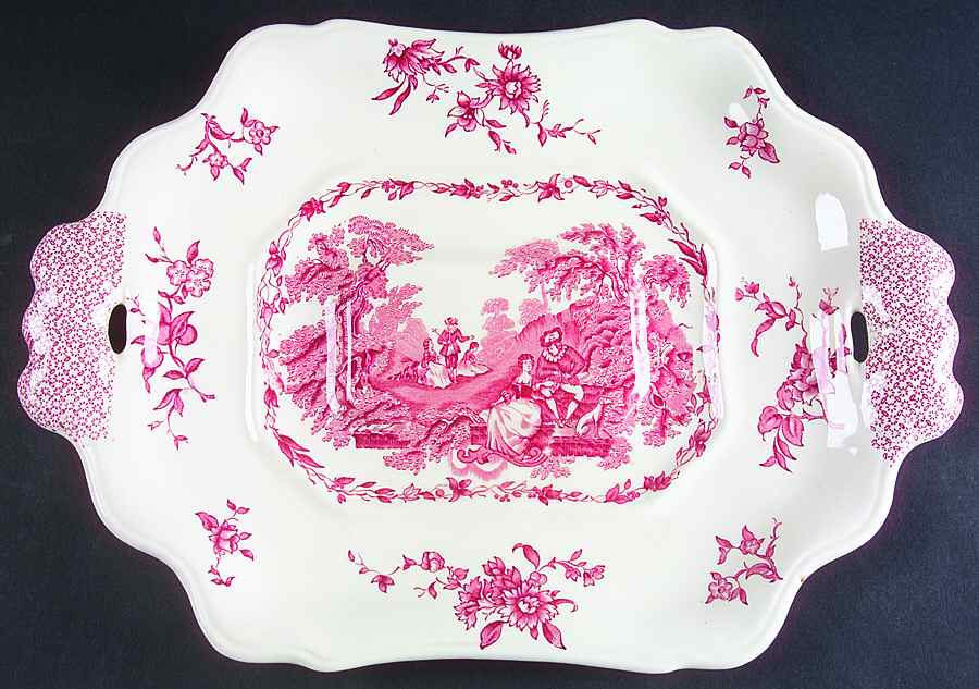 Watteau Pink Underplate for Tureen by Mason's-1