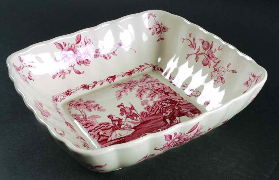 Watteau Pink 9" Square Vegetable Bowl by Mason's-1