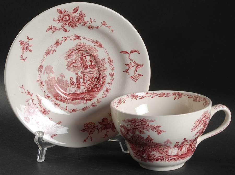 Watteau Pink Breakfast Cup & Saucer Set by Mason's-1