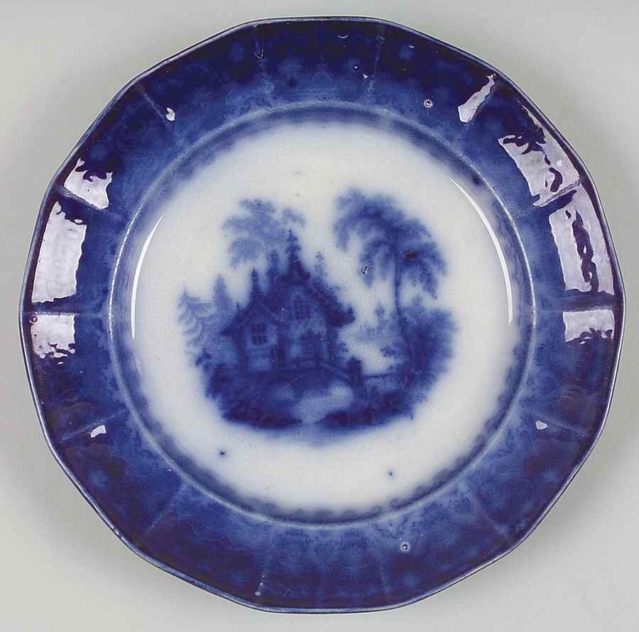 Arabesque (Flowblue) Salad Plate by T J & J Mayer (England)-1