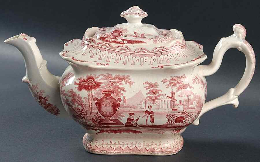 Canova Pink Teapot & Lid by T J & J Mayer (England)-1