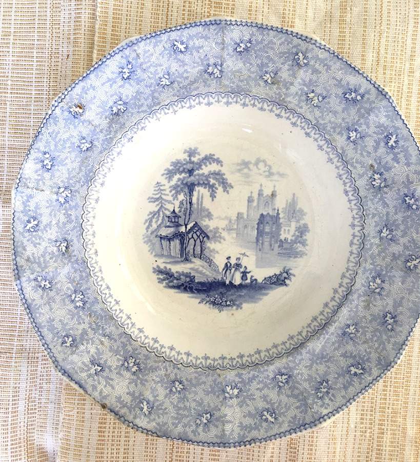 Garden Scenery Dinner Plate by T J & J Mayer (England)-1