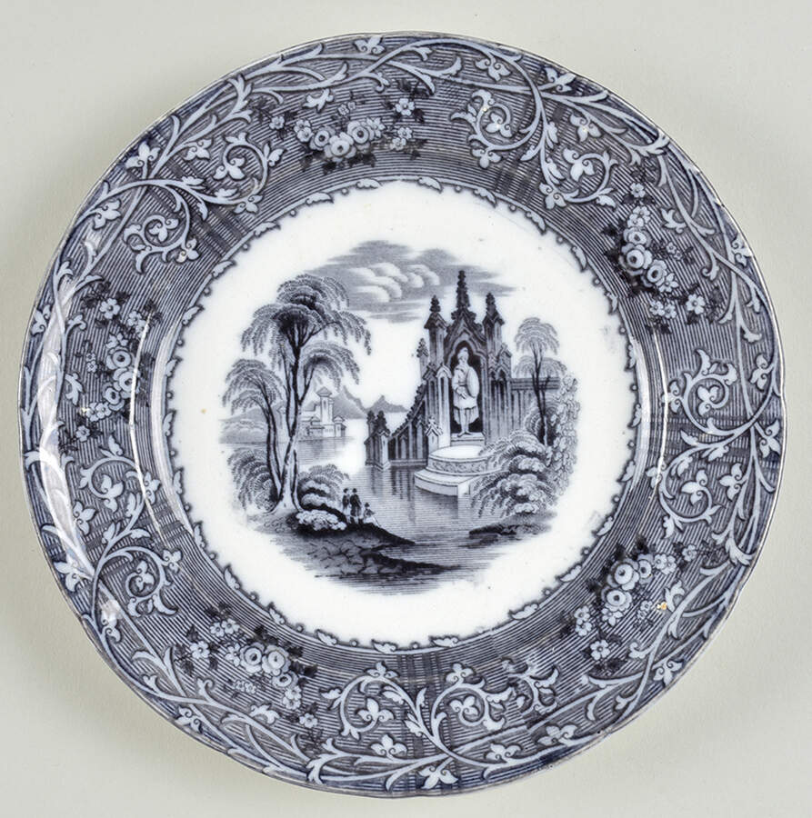 Rhone Scenery Salad Plate by T J & J Mayer (England)-1
