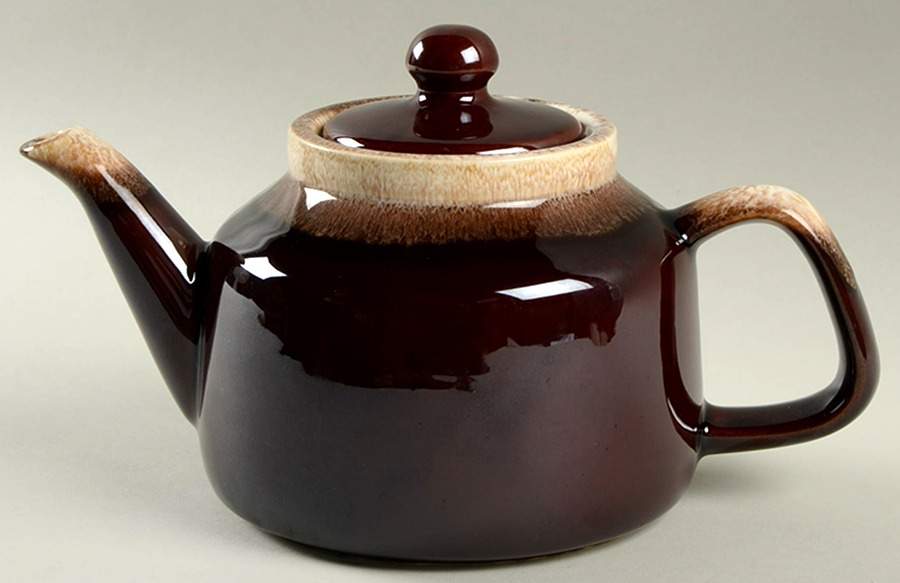 Brown Drip Teapot & Lid by Nelson McCoy-1