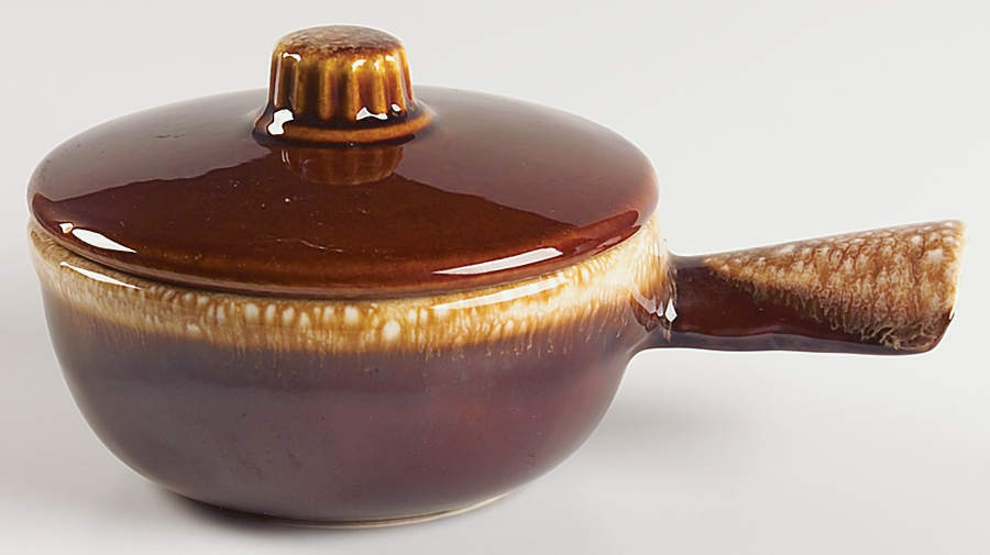 Brown Drip Individual Casserole & Lid by Nelson McCoy-1
