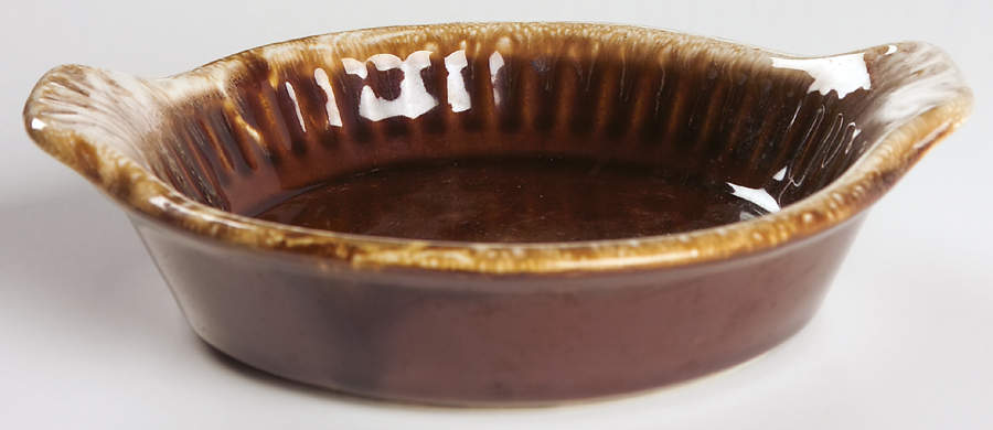 Brown Drip 6" Shirred Egg Dish by Nelson McCoy-1