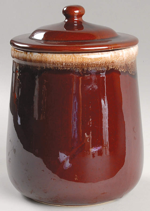 Brown Drip Large Canister & Lid by Nelson McCoy-1