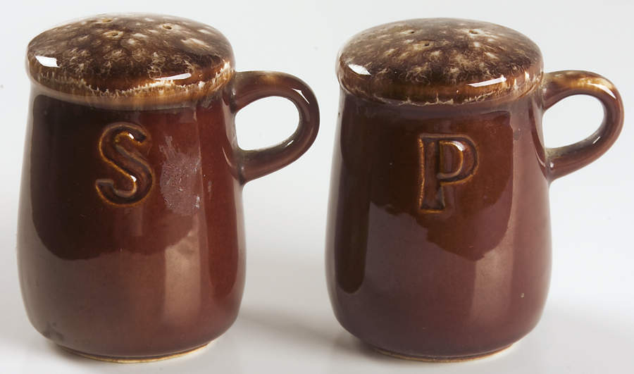 Brown Drip Stove Top Salt & Pepper Set by Nelson McCoy-1