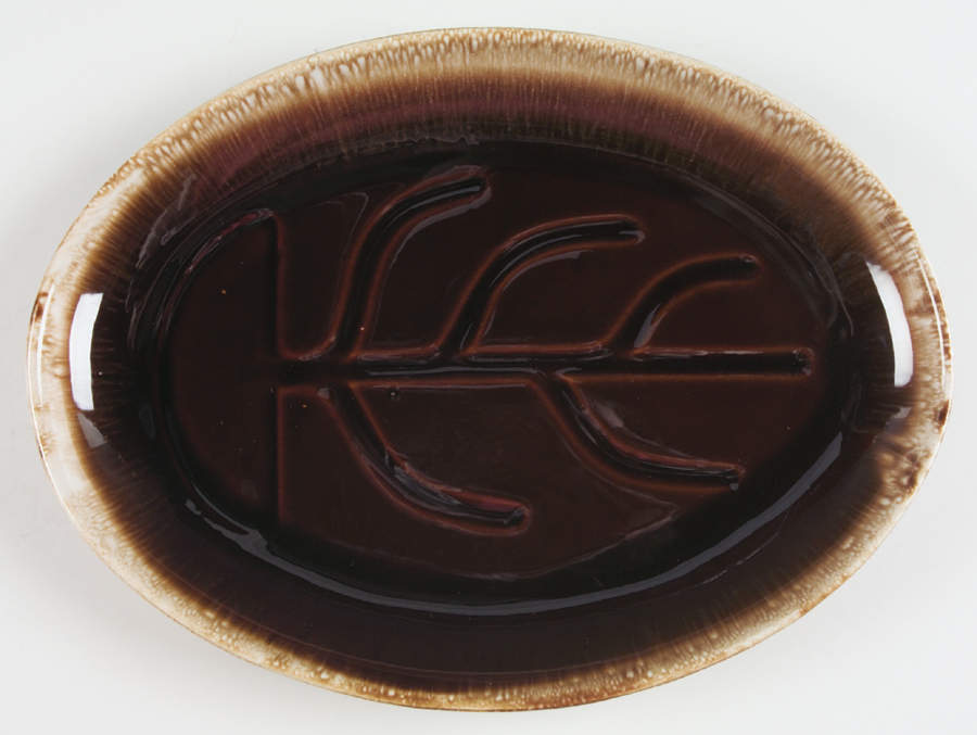 Brown Drip 13" Oval Serving Platter by Nelson McCoy-1