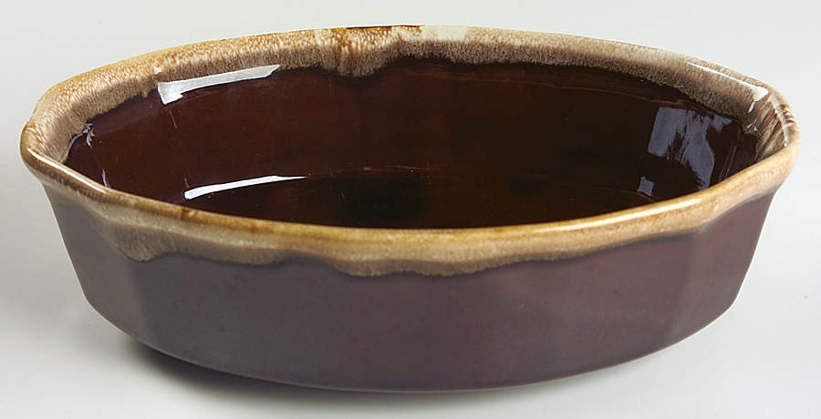 Brown Drip 9" Oval Baker by Nelson McCoy-1