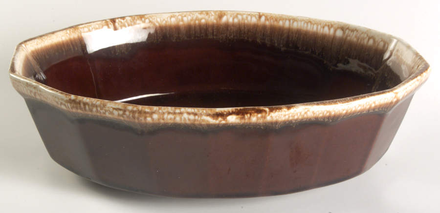 Brown Drip 10" Oval Baker by Nelson McCoy-1