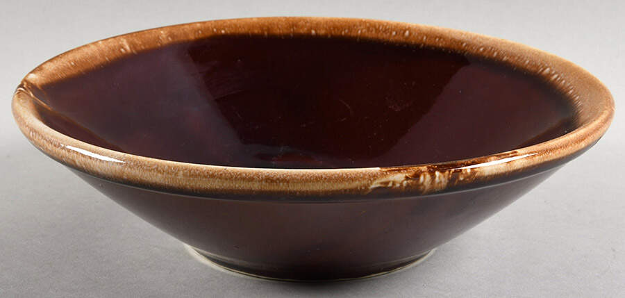 Brown Drip 8" Round Vegetable Bowl by Nelson McCoy-1