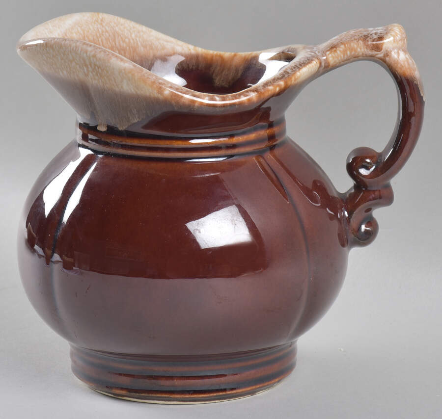 Brown Drip Pitcher 24 Oz (For Bowl Set) by Nelson McCoy-1