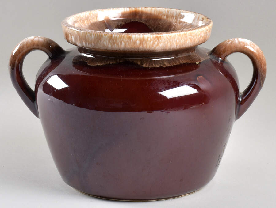 Brown Drip Bean Pot No Lid by Nelson McCoy-1