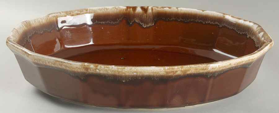 Brown Drip 14" Oval Baker by Nelson McCoy-1