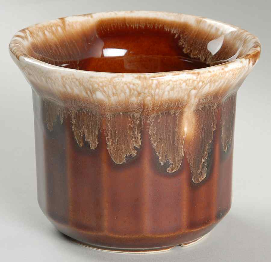 Brown Drip Small Planter by Nelson McCoy-1