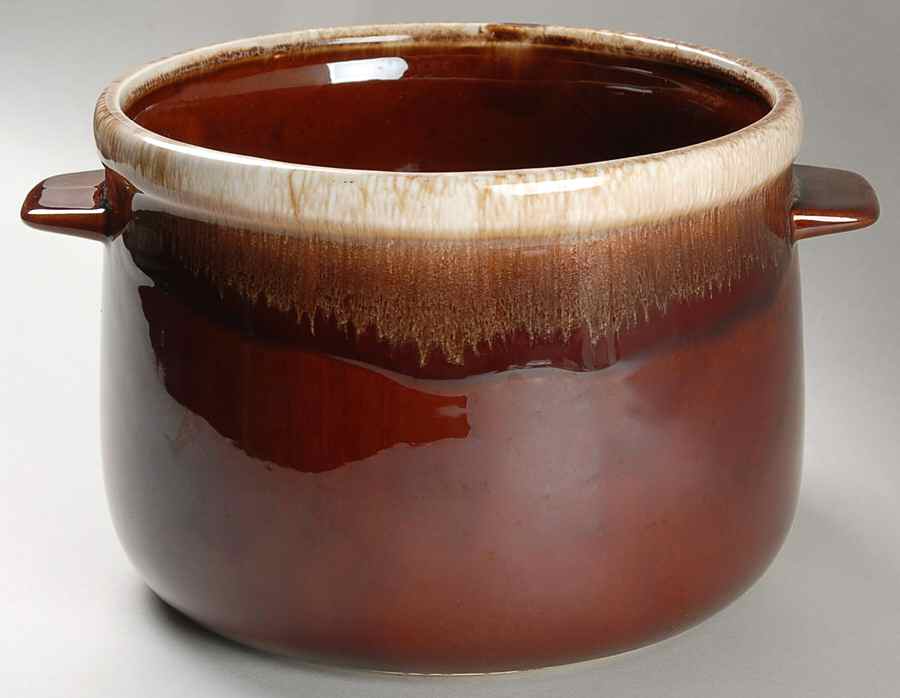 Brown Drip Bean Pot No Lid by Nelson McCoy-1