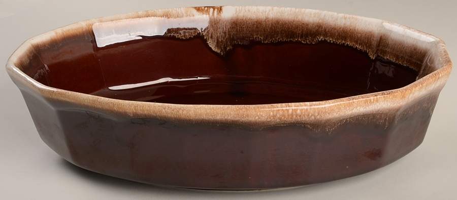 Brown Drip 12" Oval Baker by Nelson McCoy-1