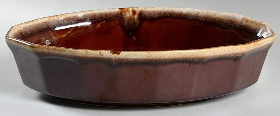 Brown Drip 12'' Oval Baker by Nelson McCoy-1