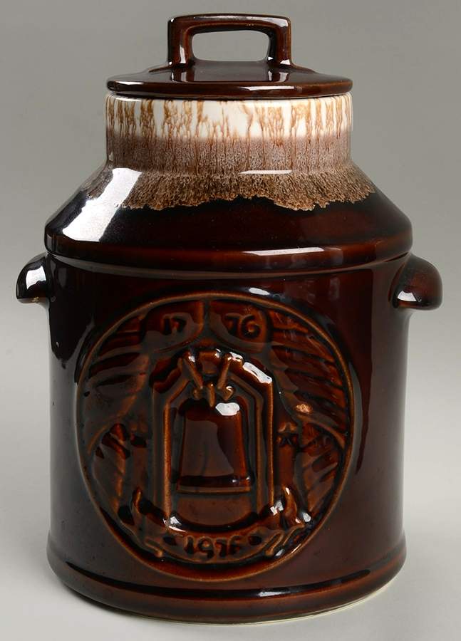 Brown Drip Cookie Jar & Lid by Nelson McCoy-1