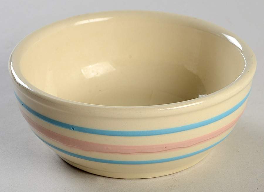 Pink & Blue Stripes Coupe Cereal Bowl by Nelson McCoy-1