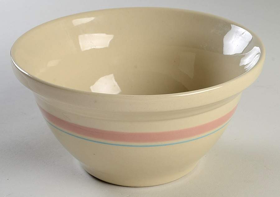 Pink & Blue Stripes 8" Mixing Bowl by Nelson McCoy-1