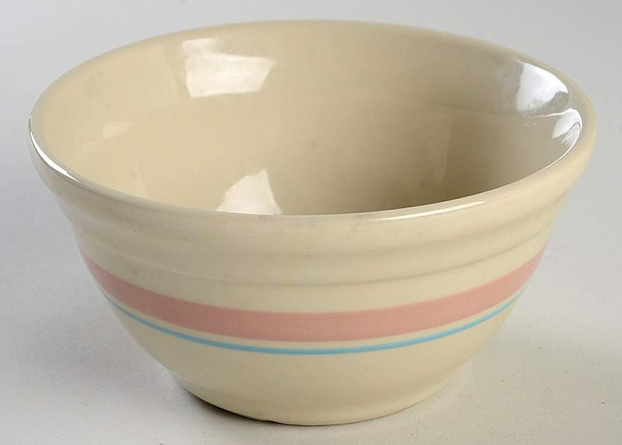 Pink & Blue Stripes 6" Mixing Bowl by Nelson McCoy-1