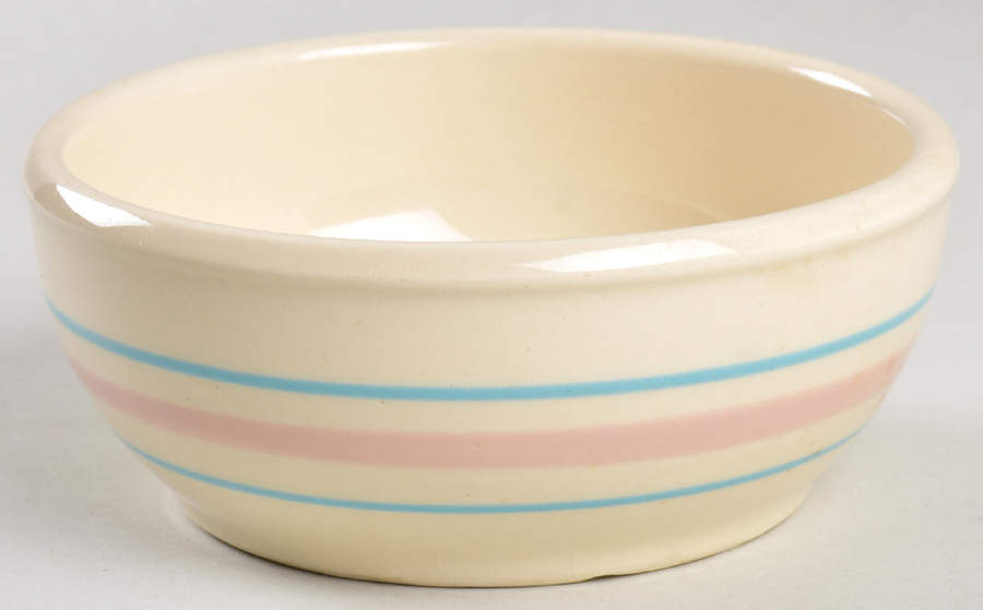 Pink & Blue Stripes Coupe Cereal Bowl by Nelson McCoy-1