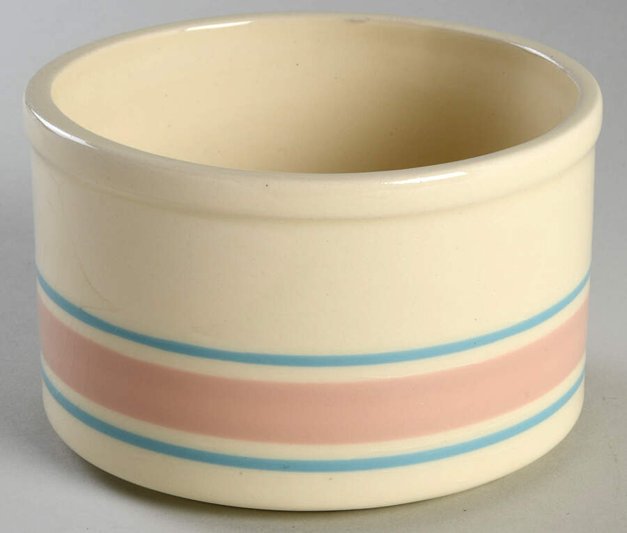 Pink & Blue Stripes Butter Tub No Lid by Nelson McCoy-1