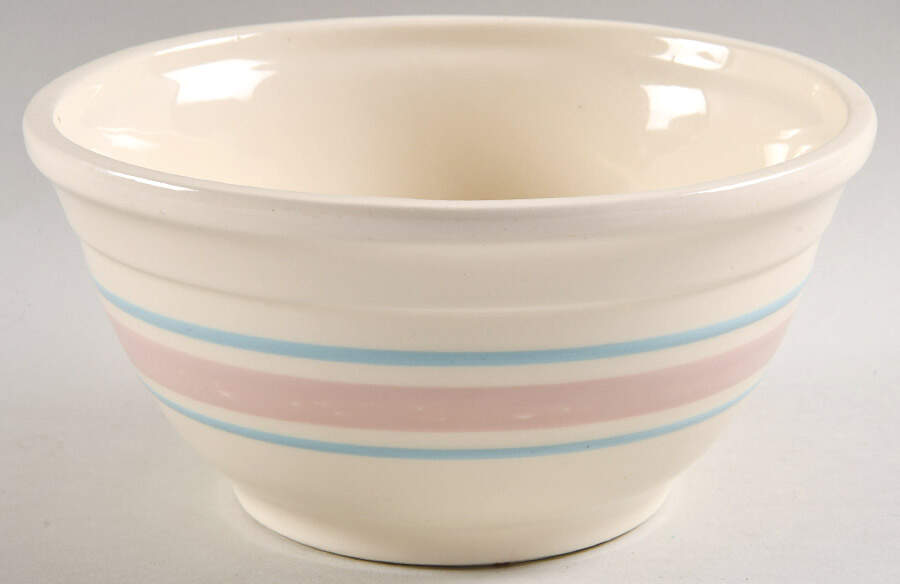 Pink & Blue Stripes 8" Mixing Bowl by Nelson McCoy-1