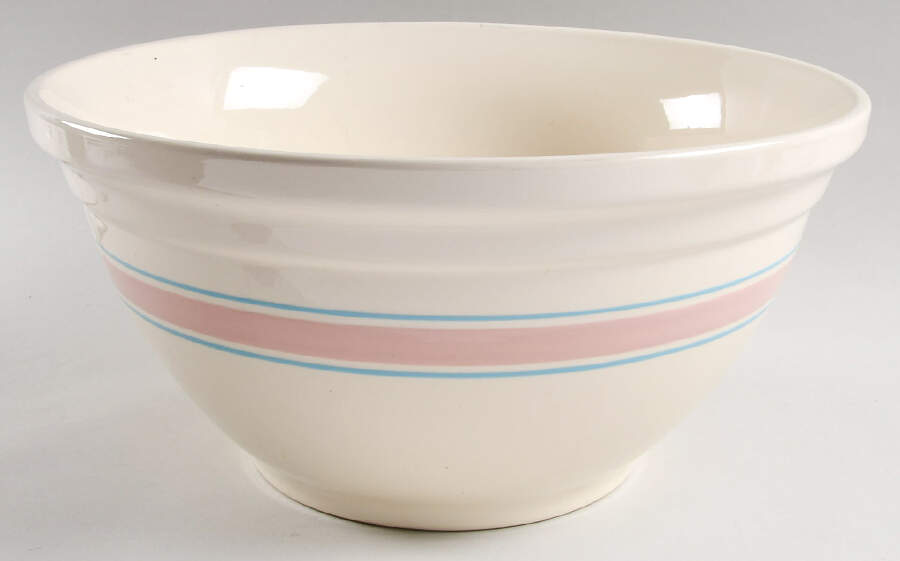 Pink & Blue Stripes Dough Bowl by Nelson McCoy-1