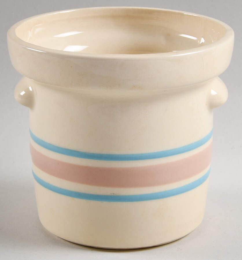 Pink & Blue Stripes 5" Storage Jar No Lid by Nelson McCoy-1