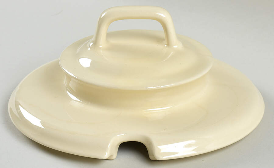 Pink & Blue Stripes Lid for Tureen by Nelson McCoy-1