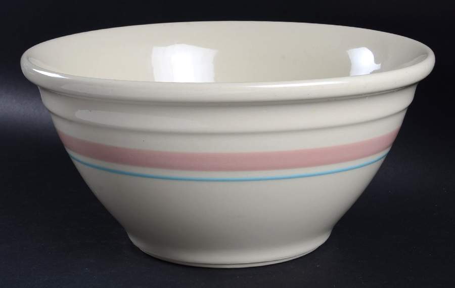 Pink & Blue Stripes 10" Mixing Bowl by Nelson McCoy-1