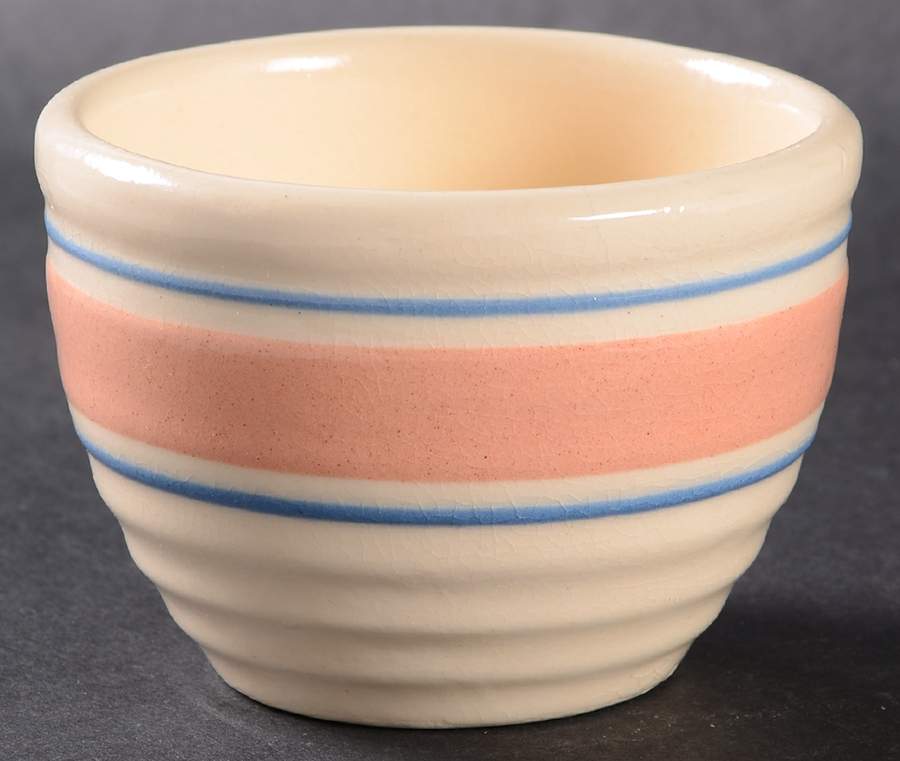 Pink & Blue Stripes Custard Cup by Nelson McCoy-1