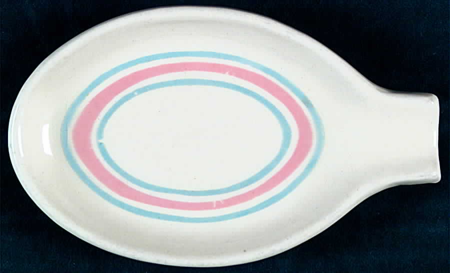 Pink & Blue Stripes Spoon Rest/Holder (Holds 1 Spoon) by Nelson McCoy-1