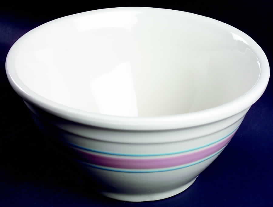 Pink & Blue Stripes 10" Mixing Bowl by Nelson McCoy-1