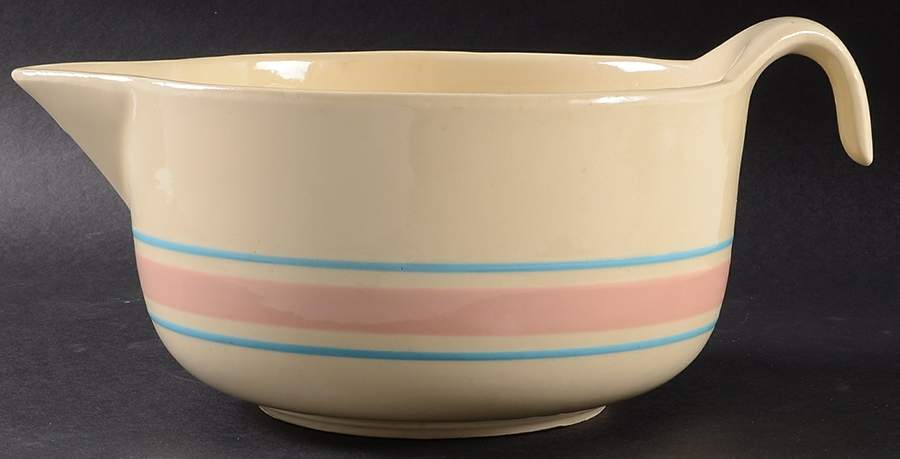Pink & Blue Stripes Batter Bowl by Nelson McCoy-1