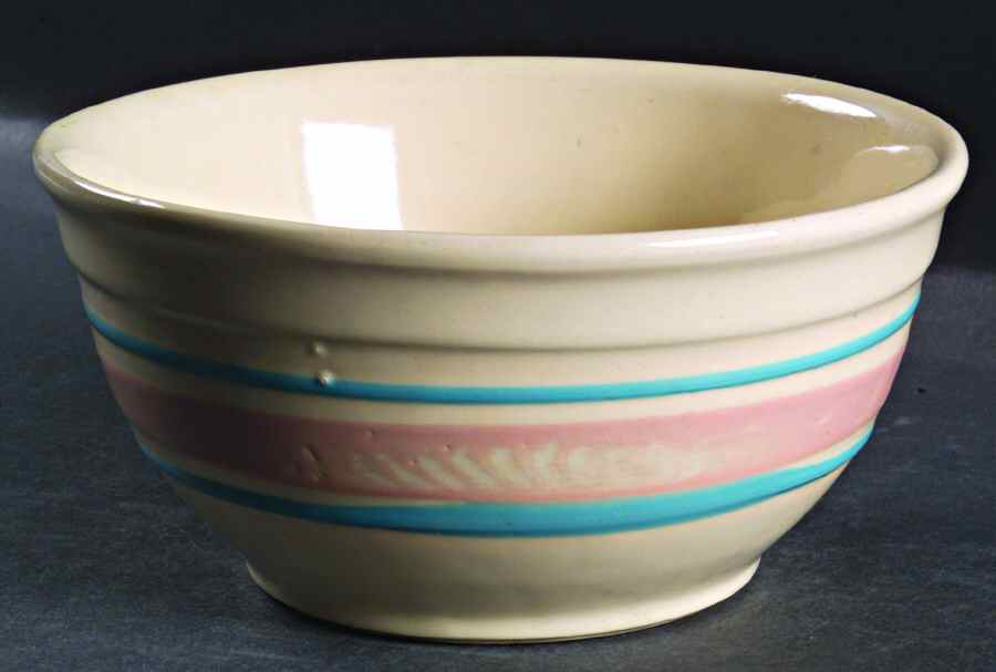 Pink & Blue Stripes 7" Mixing Bowl by Nelson McCoy-1